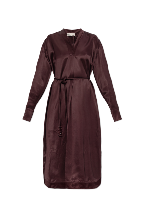 Vestido satinado con cordón decorativo