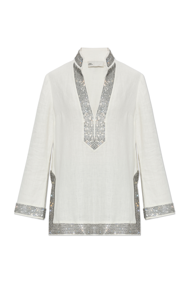 Tunic with shimmering crystals od Tory Burch