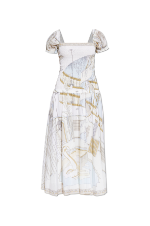 Dress with puff sleeves