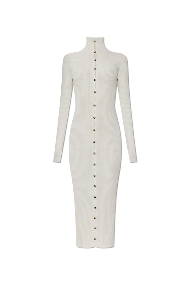 Courrèges Vestido acanalado