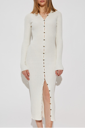 Courrèges Vestido acanalado