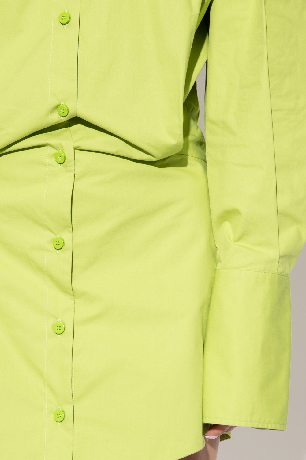 Green 'Silvye' mini dress The Attico - Flowy Sleeve Mesh Dress -  GenesinlifeShops Austria
