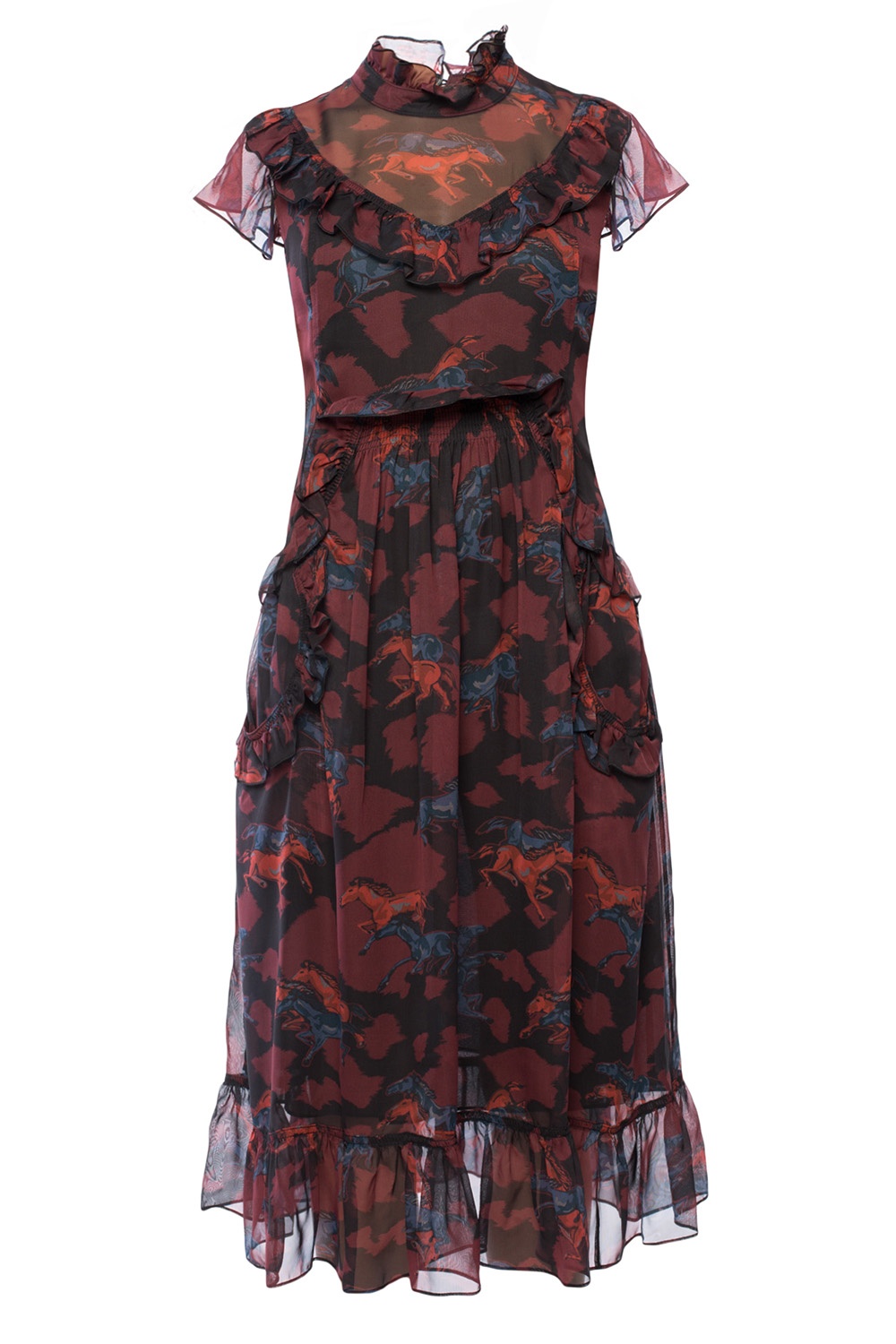 Burgundy Ruffle dress Coach - Vitkac GB