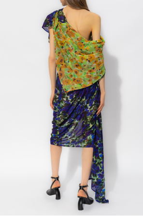 Dries Van Noten Asymmetric dress with floral motif