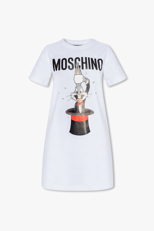 Moschino organically grown french linen godet detail mini dress