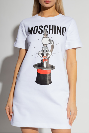 Moschino logo belted mini dress Nero