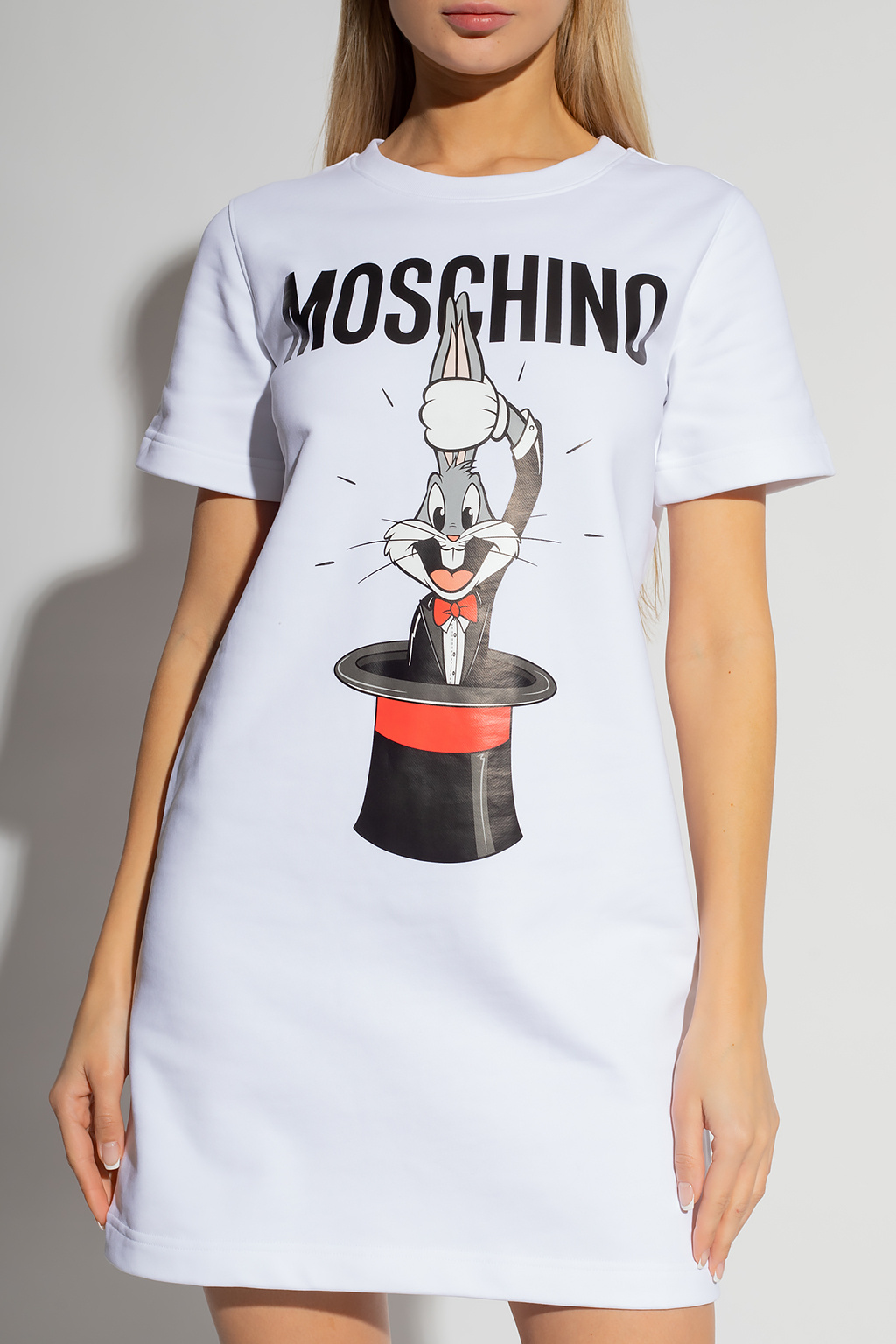 Moschino organically grown french linen godet detail mini dress