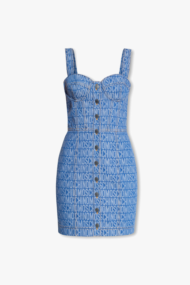 Moschino Simply Be lace slip dress in blue