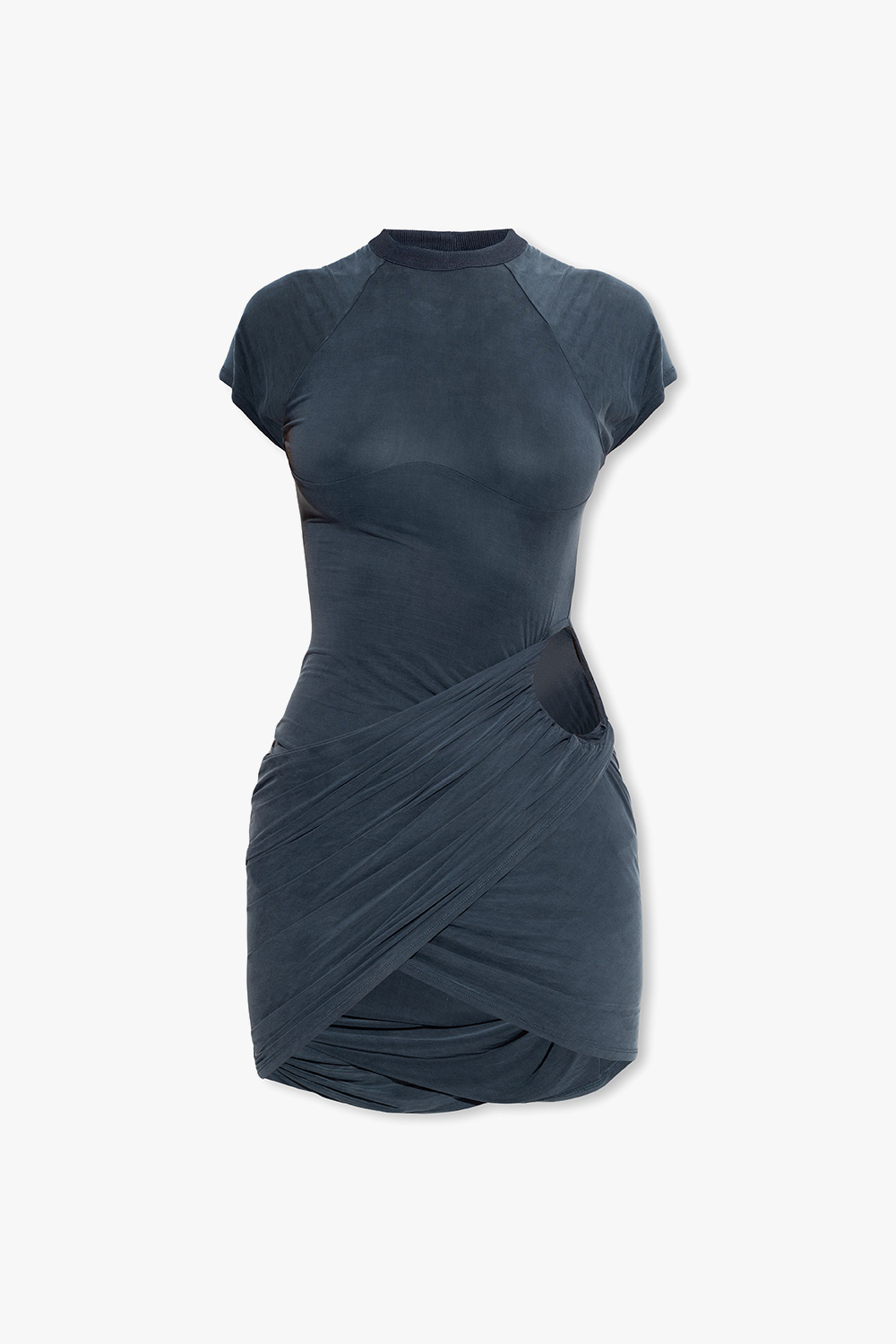 BLACK Short sleeve fishnet panel dress, Womens Lingerie