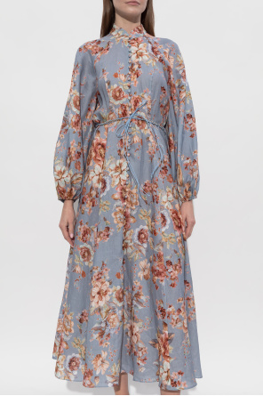 Zimmermann Vestido de lino con estampado floral