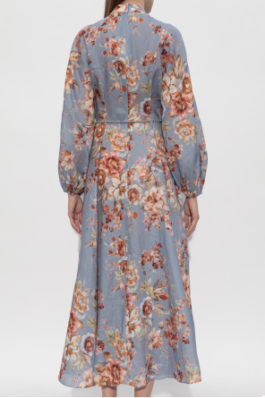 Zimmermann Vestido de lino con estampado floral