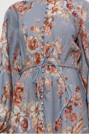 Zimmermann Vestido de lino con estampado floral