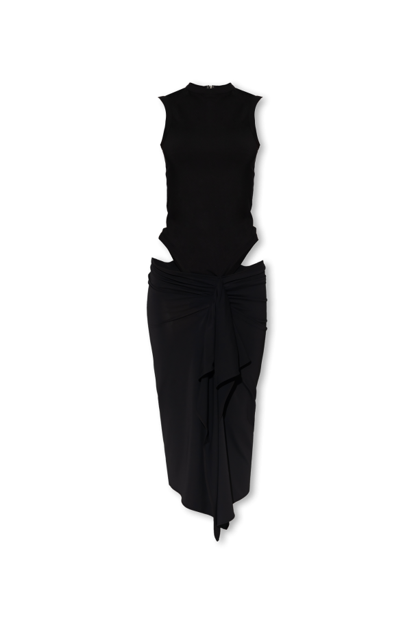 The Attico ‘Mirna’ asymmetrical dress with bodysuit