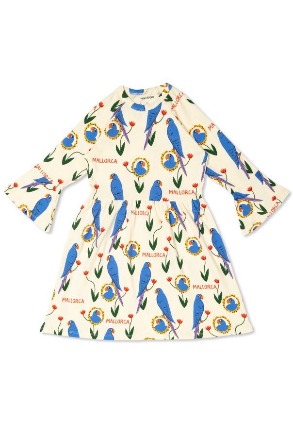 Dress with parrot motif od Mini Rodini