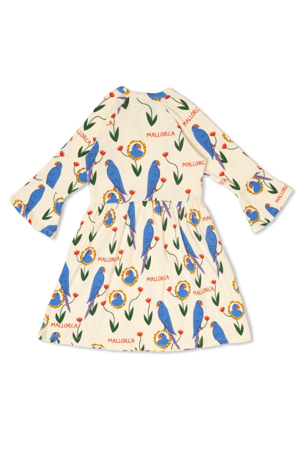 Mini Rodini Dress with parrot motif