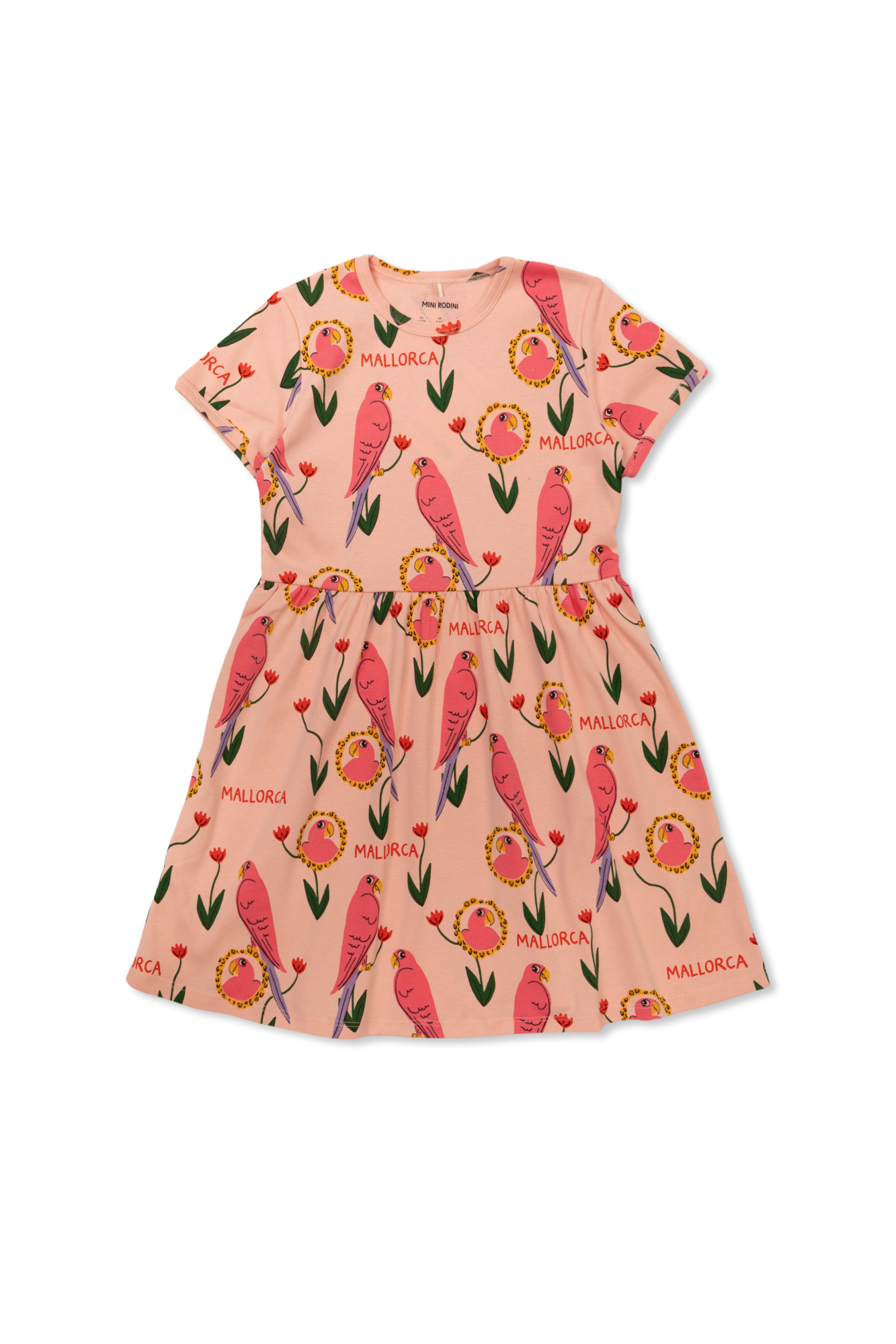 Mini Rodini Dress with parrot motif