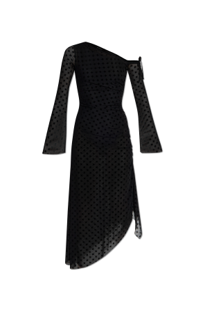 Dress with monogram and velvet finish