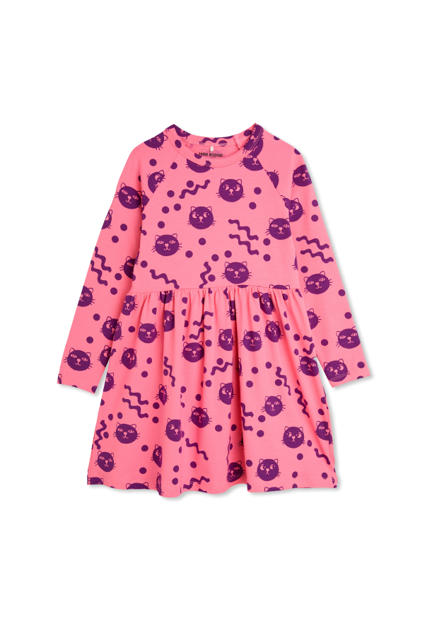Mini Rodini Dress with cat motif