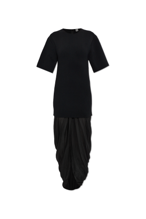 Dress made of combined materials