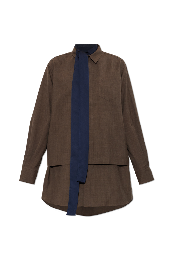 Wool shirt dress od sacai