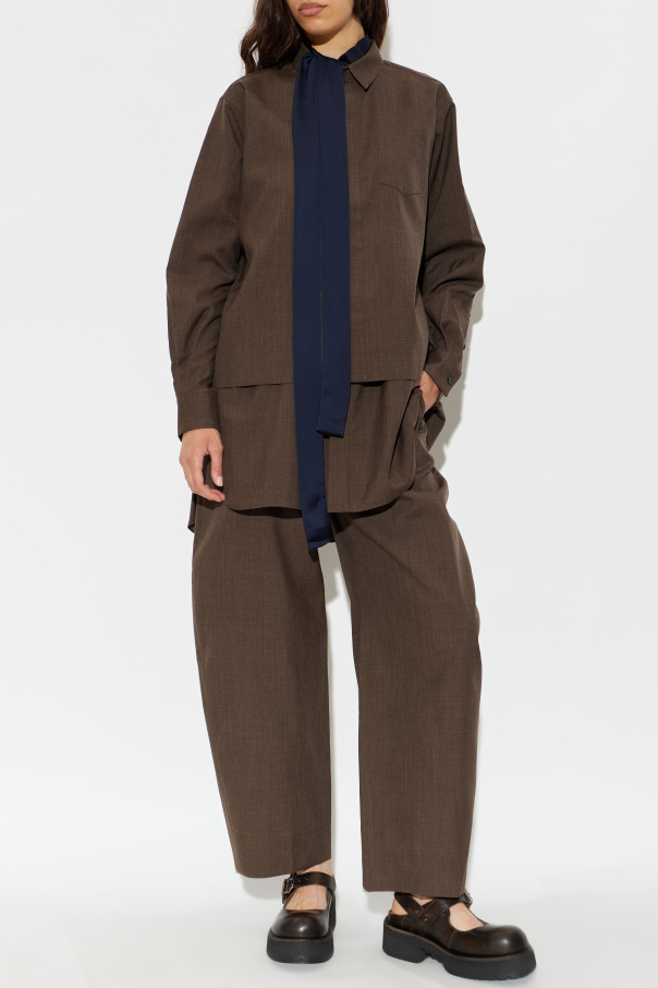 sacai Vestido de lã de corte camisa
