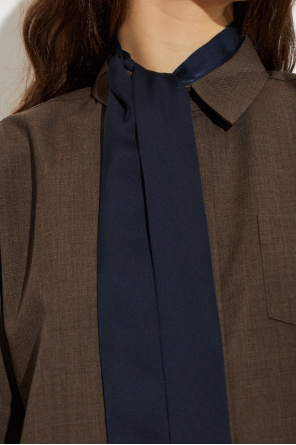 sacai Vestido de lã de corte camisa