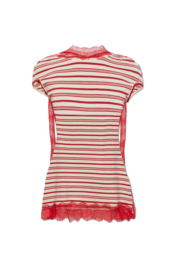 ‘Stripe Jersey Lace Trimmed Tee’ dress od Christopher Esber