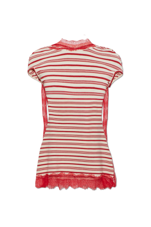 ‘Stripe Jersey Lace Trimmed Tee’ dress
