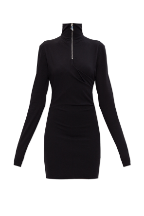 Dress with a stand-up collar