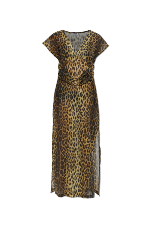 Beach dress with animal print