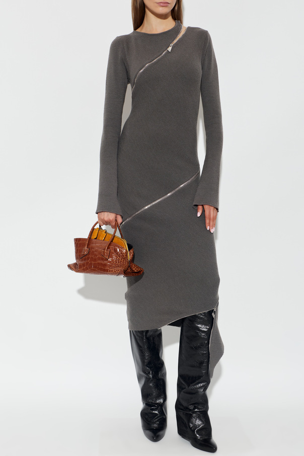 The Attico Vestido con cremalleras decorativas