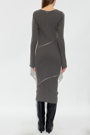 The Attico Vestido con cremalleras decorativas