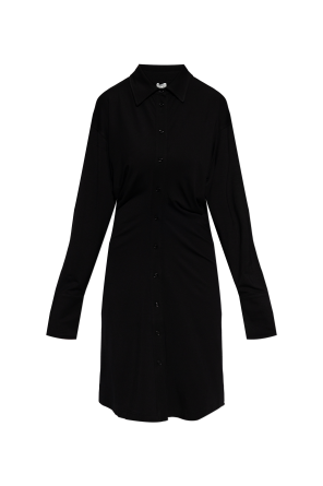 Dress with button fastening