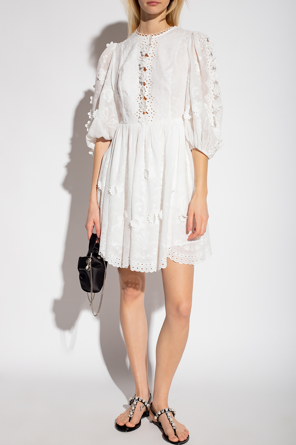 Zimmermann floral-embellished pleated dress