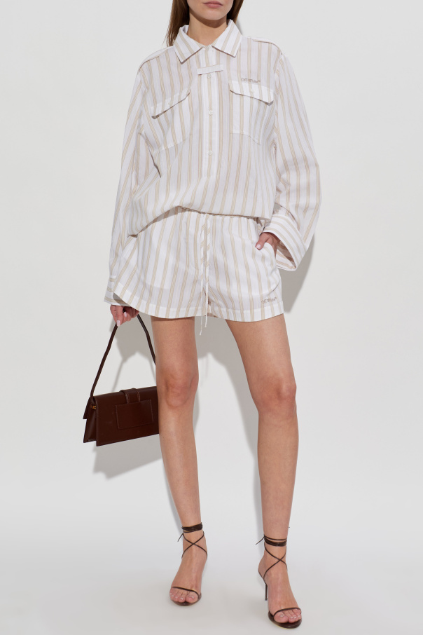 Off-White Vestido de corte camisa