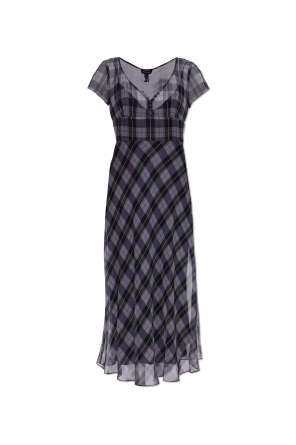 Long dress with a check pattern