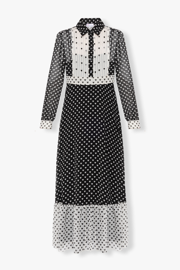 Red valentino Slim-Fit Dress with heart print