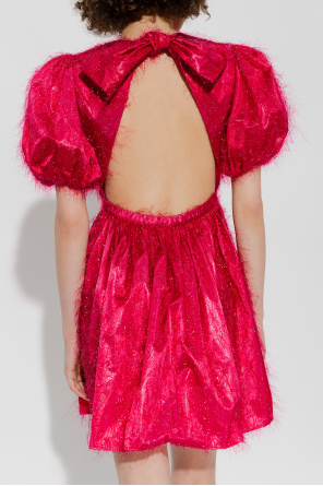 Red per valentino Dress with glossy fringes