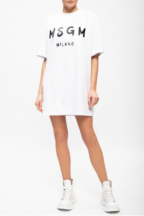 Long t-shirt with logo od MSGM