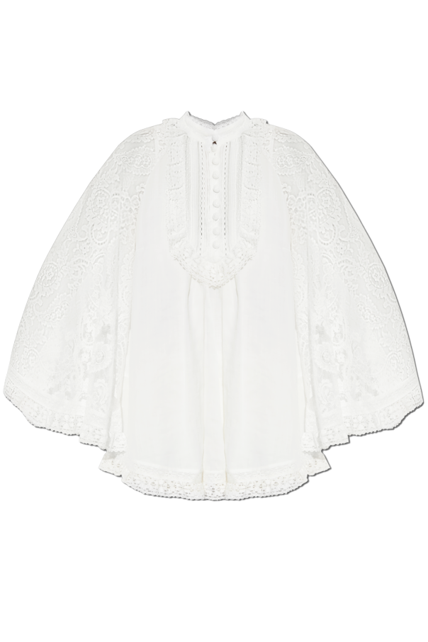 Zimmermann Top with lace sleeves