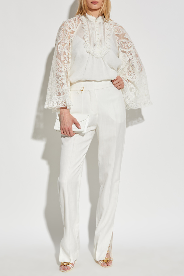 Zimmermann Top with lace sleeves