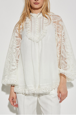 Zimmermann Top with lace sleeves