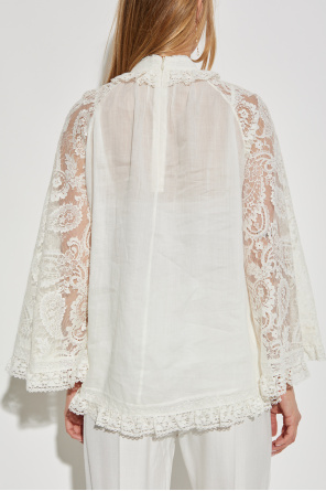 Zimmermann Top with lace sleeves