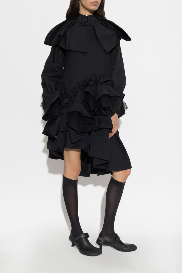 Comme des Garçons Noir Kei Ninomiya Wool dress with ruffles