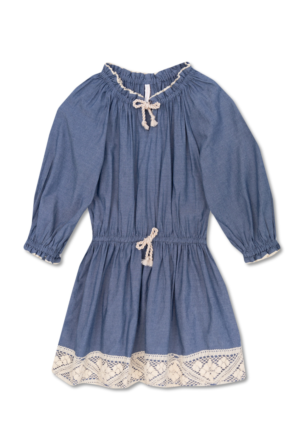 Zimmermann Kids textured dress with long sleeves