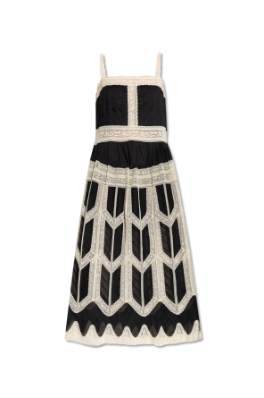 Dress with lace inserts