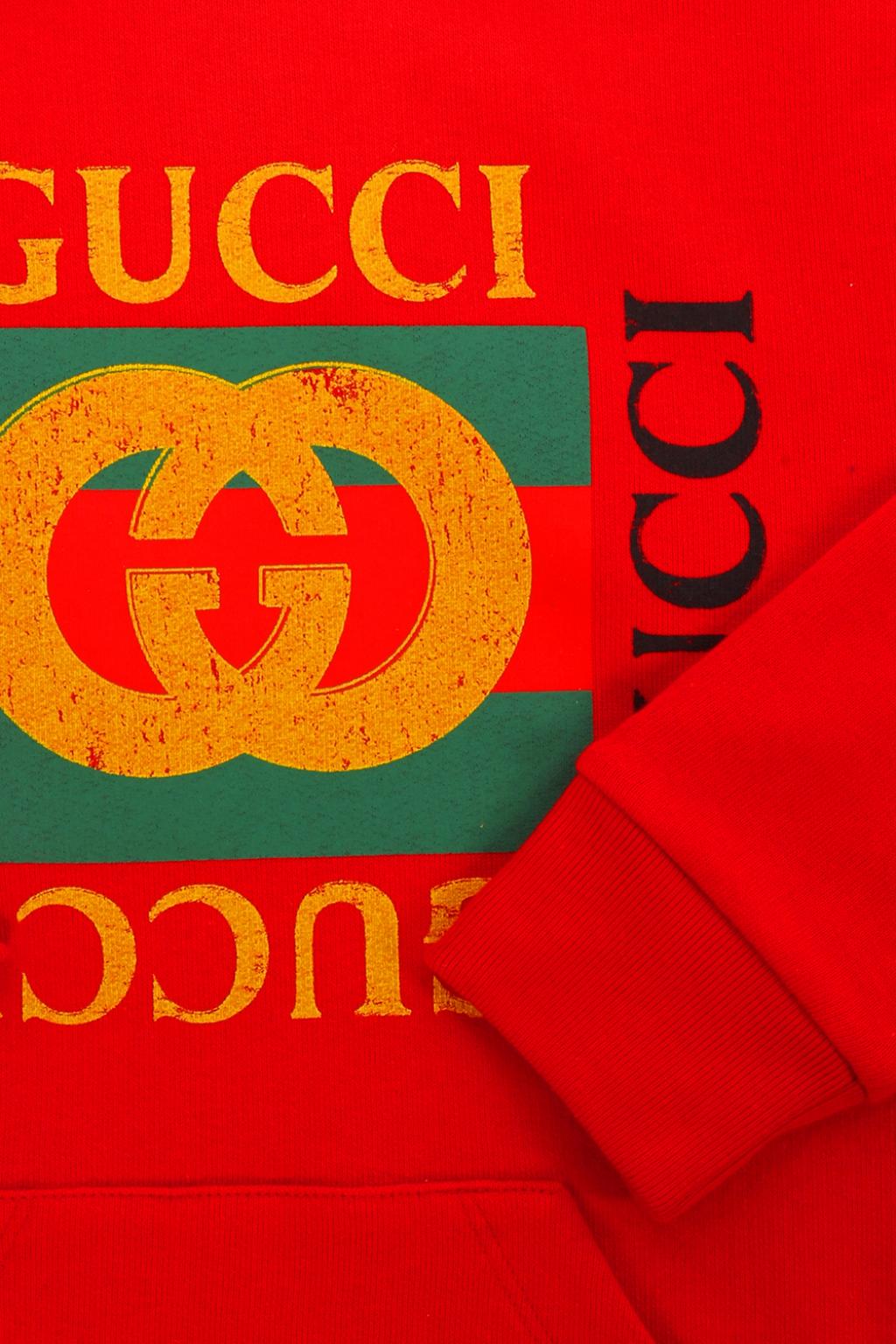 Gucci Junior Gucci Junior Gucci Logo Sweatshirt Red 6148