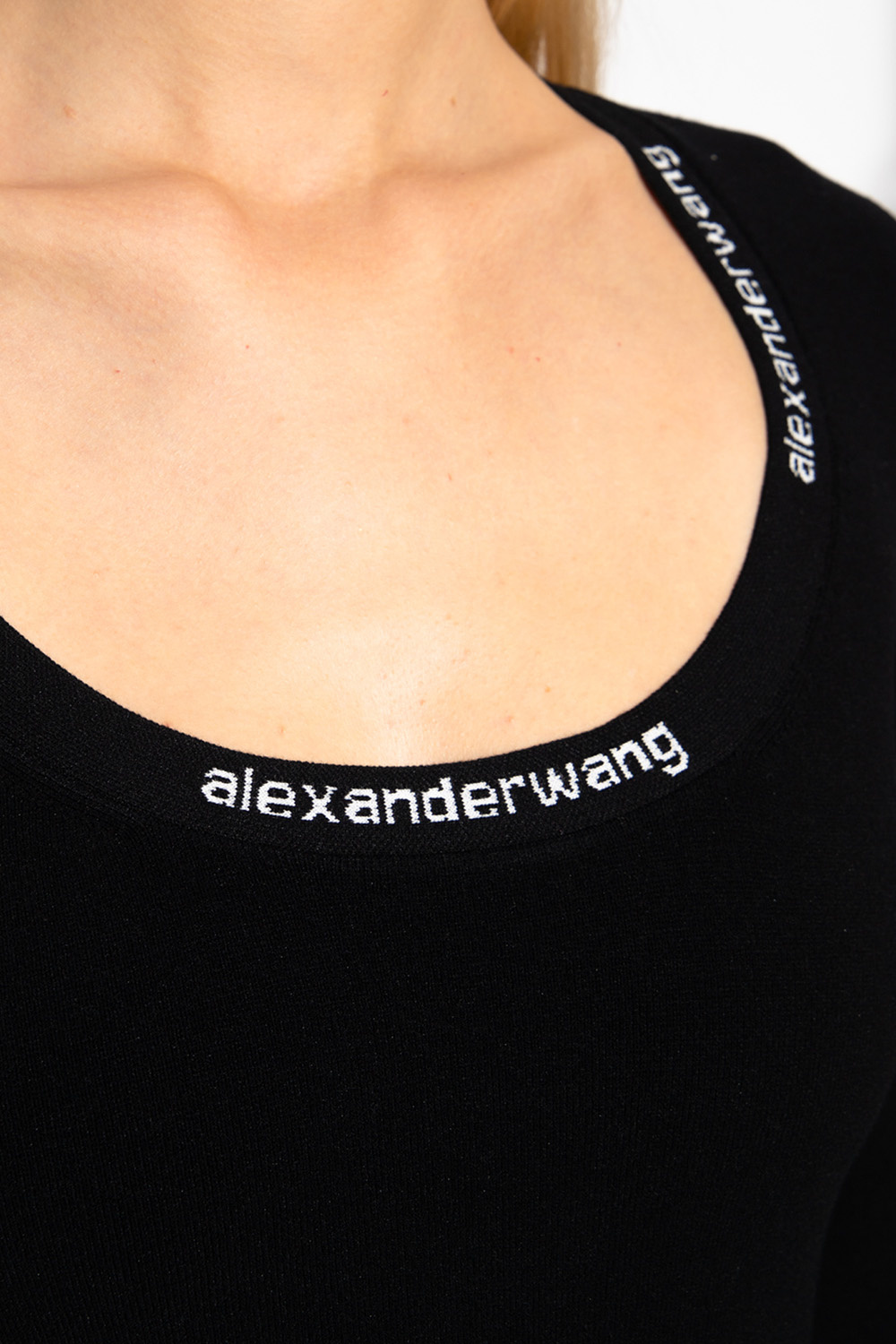 T by Alexander Wang Noisy May Dad jeans con strappi nero slavato