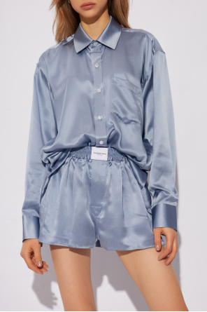 T by Alexander Wang Noisy May mada cropped denim jacket in blue