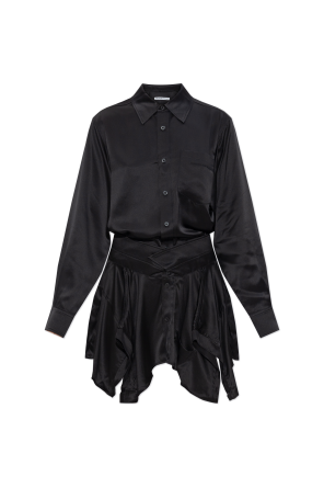 Vestido de seda con bajo asimétrico